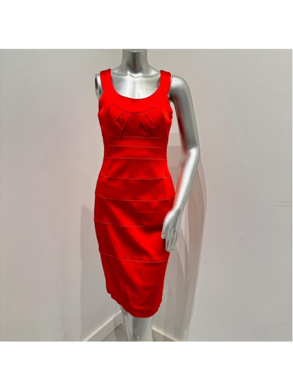 Jax Red Formal Midi Dress Medium Sleeveless